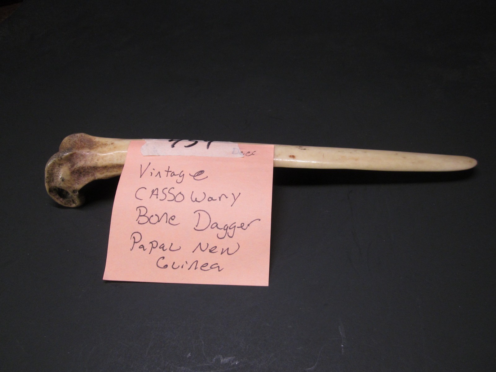Vintage Cassowary Bone Dagger – Papua New Guinea Tribal Artifact