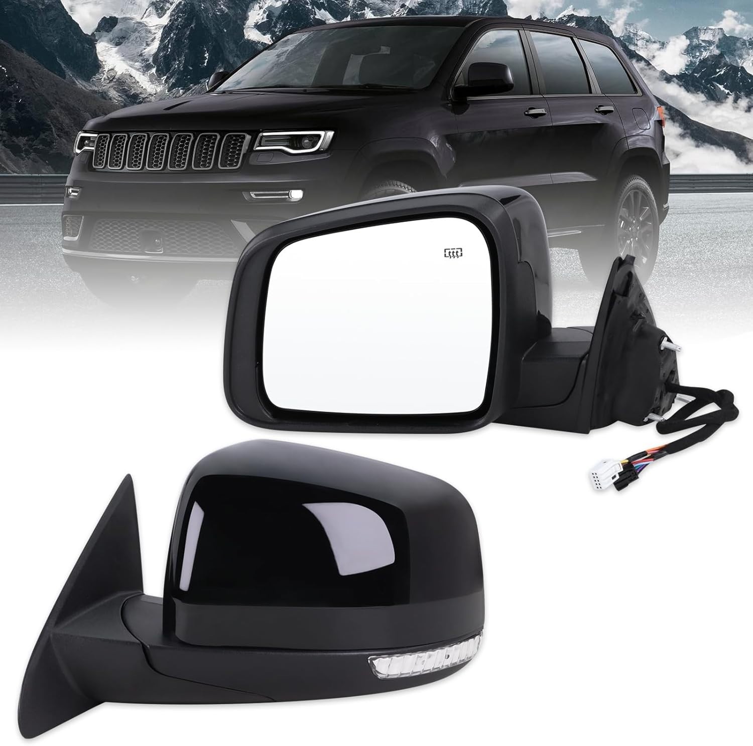Left Driver Side Mirror Compatible With 2011-2016 Jeep Grand Cherokee With Manua