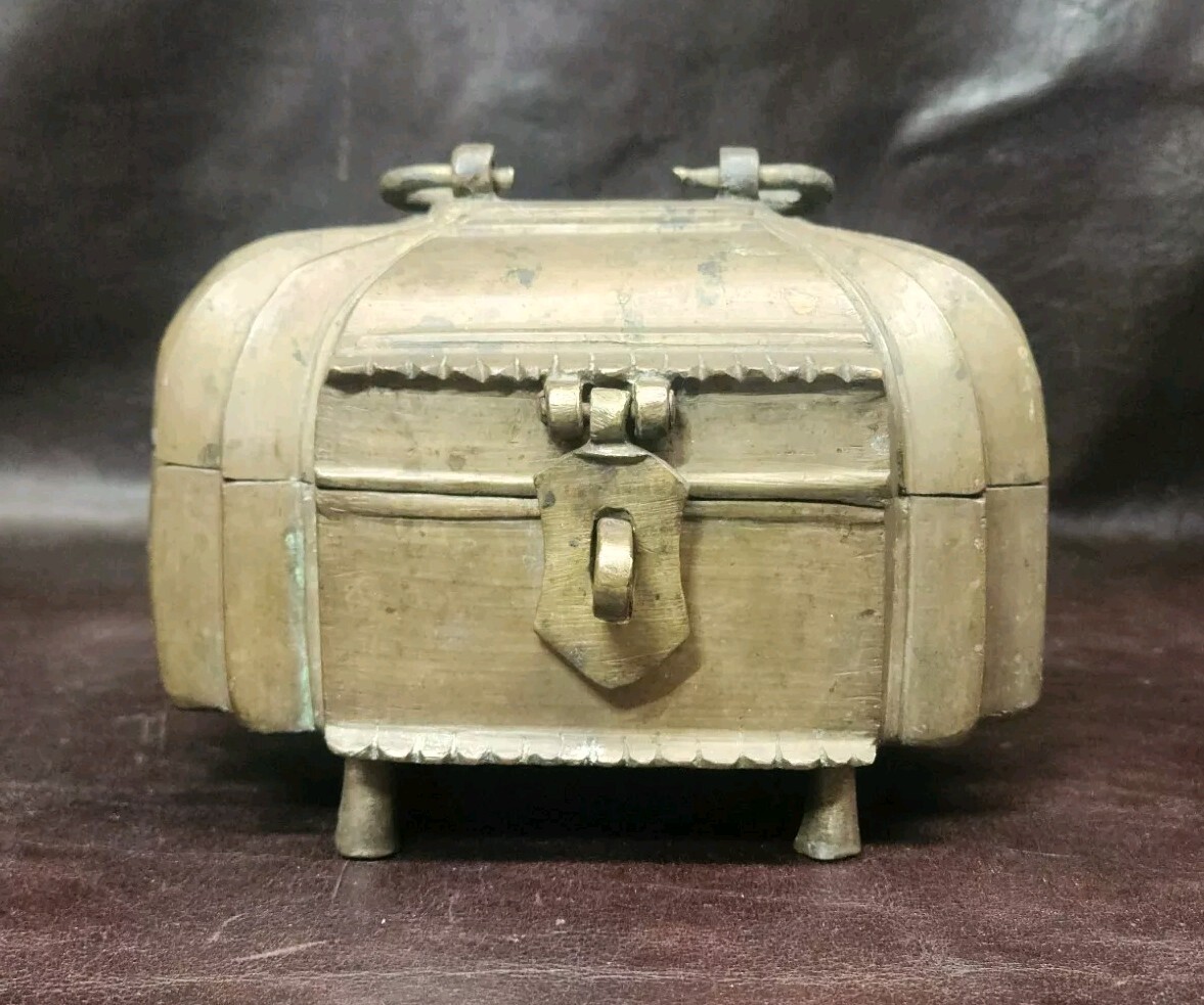 Late 19th Century Brass Food Container, Persian, 7.5″ L, Charming & Unique