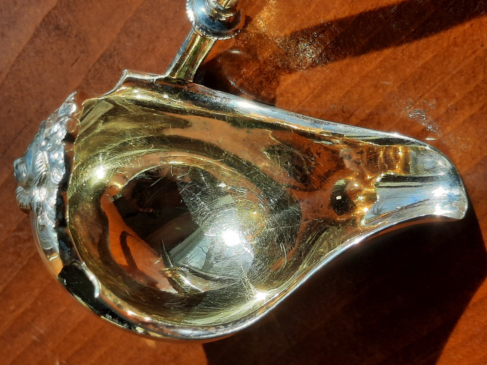 Sterling Silver George Sharp Ball End Medusa Spouted Ladle, Mono M