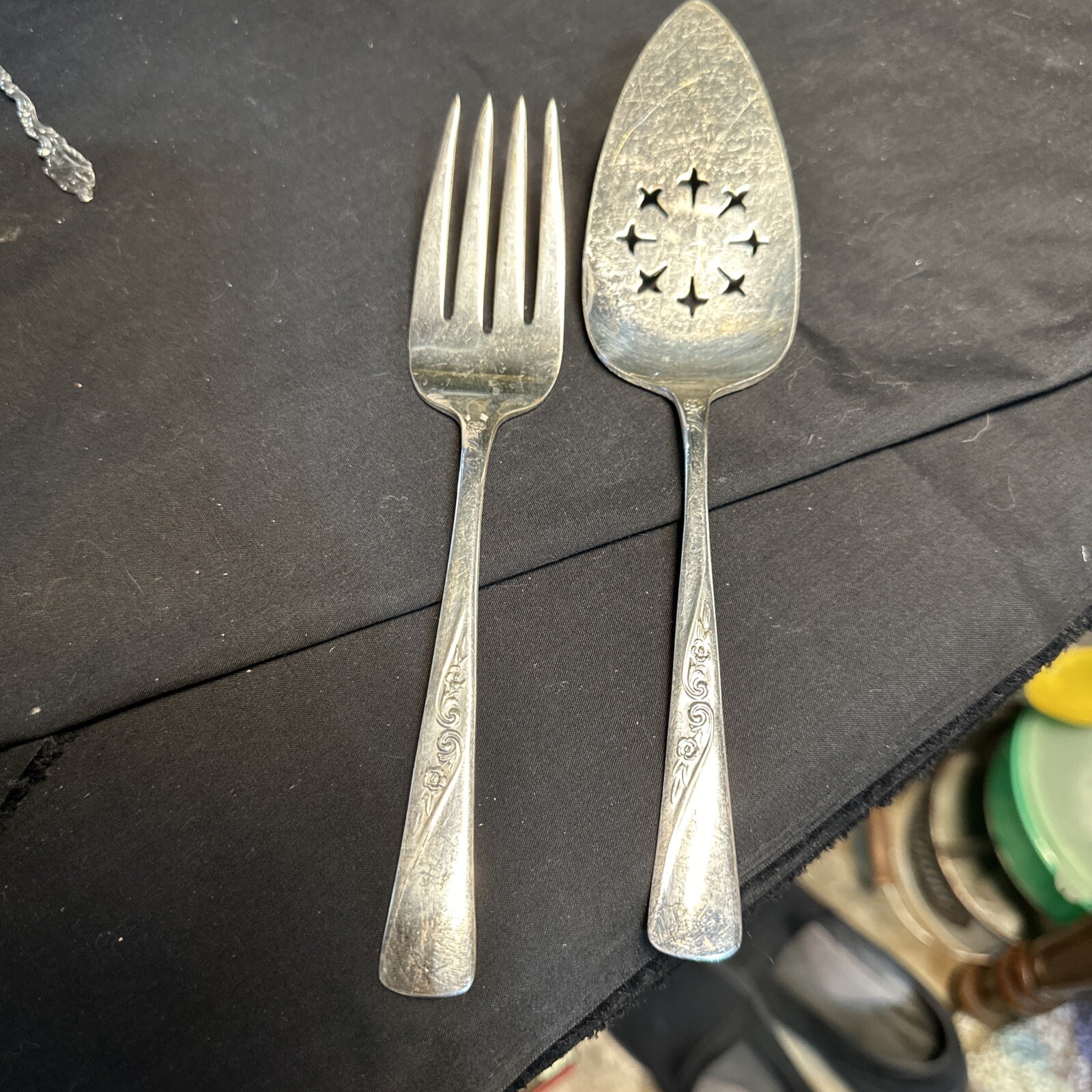 Vintage Pie Server & Meat Fork Revelation Silver Plate 1953 International Silver