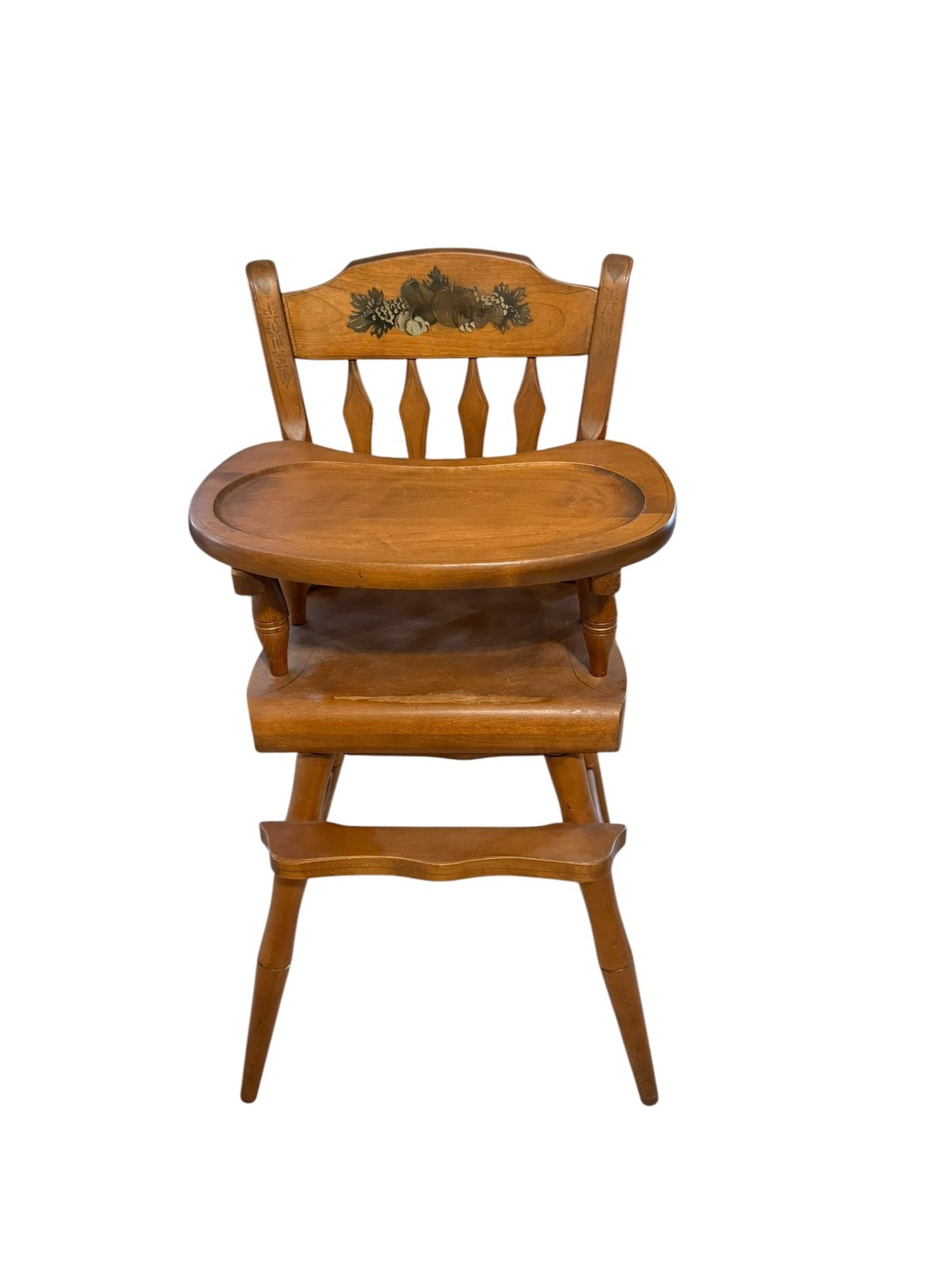 Vintage Ethan Allen Little People Solid Maple High Chair | Nutmeg Finish | Dec 1