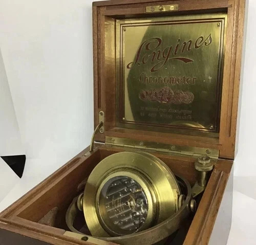 Longines 1940s Marine Deck Chronometer Clock w 3-Tier Box 17J