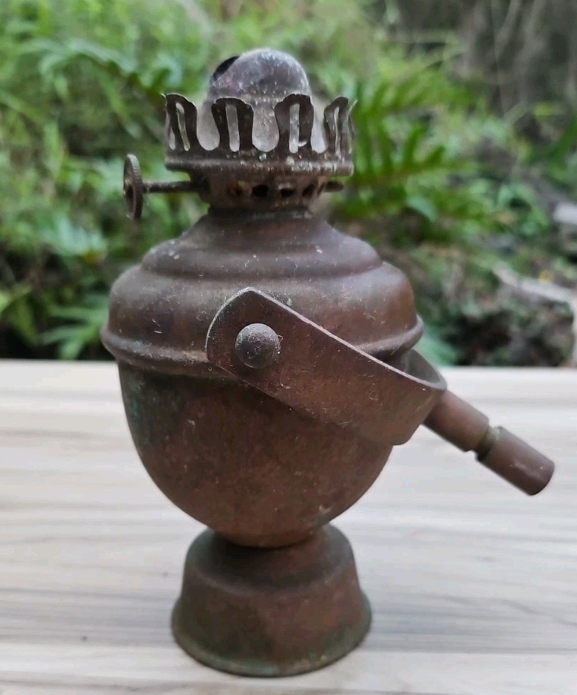 Antique Solid Brass Perko Kerosene Lamp with Wall Mount -Ship/Marine