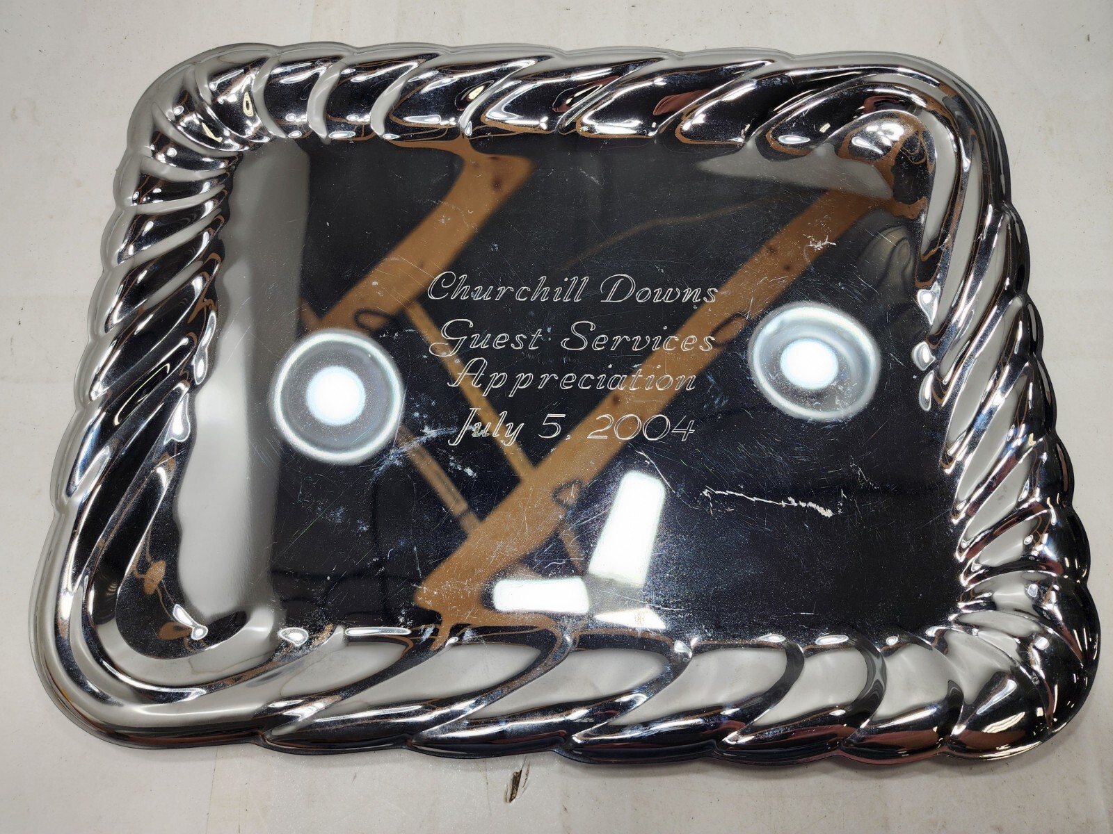 Churchill Downs Guest Services Appreciation July 5 2004 Silver Plated Trophy