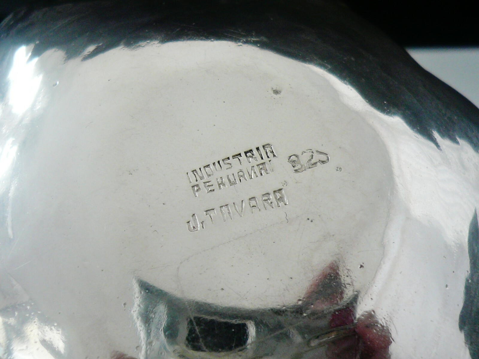Peruvian Sterling Silver Dish with 1900 Peruvian Silver Coin, J Tavara