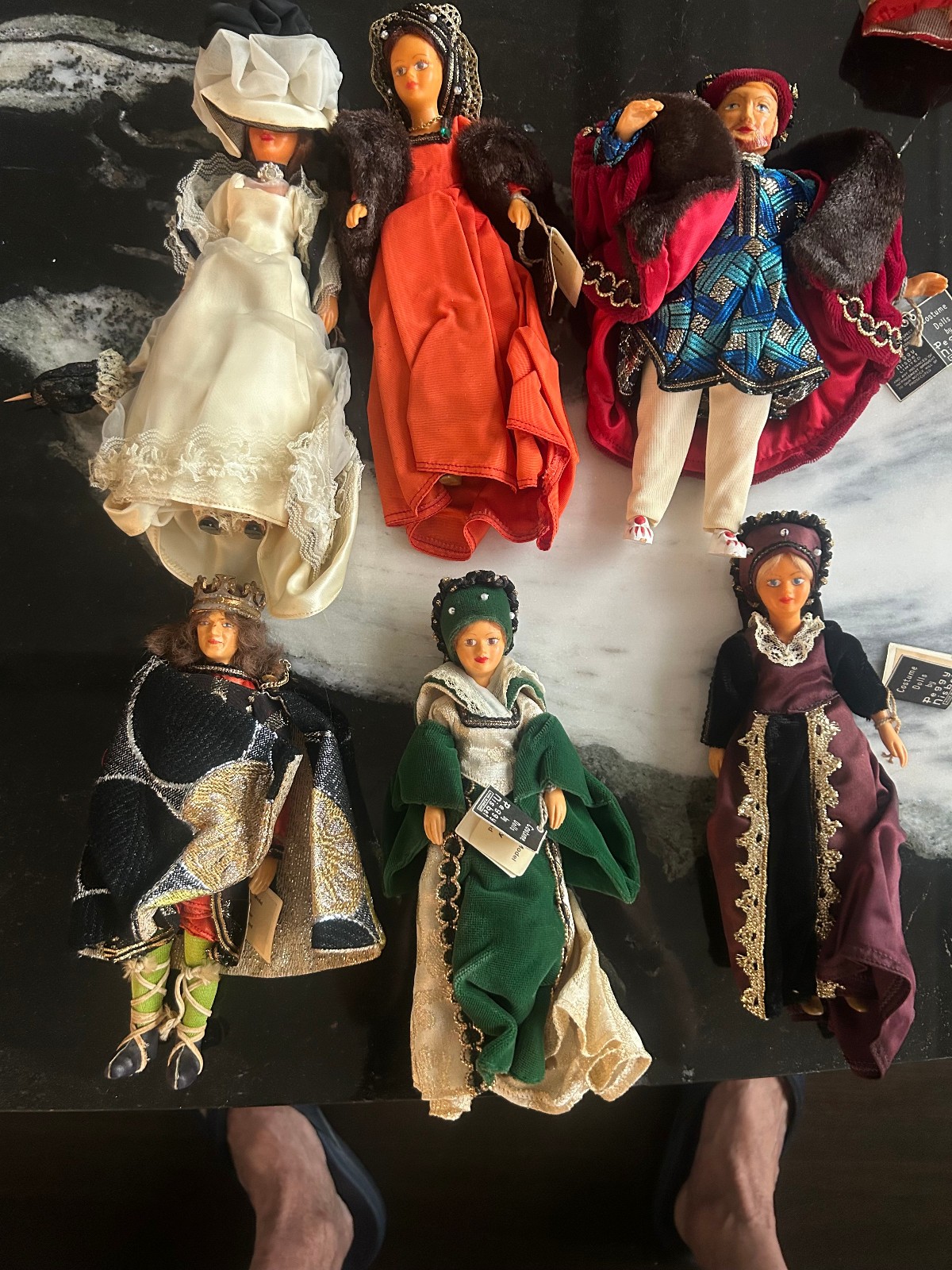 Rare Peggy Nisbet 12 Doll Tudor Set most w/Original Tags, Henry VIII, Six Wives