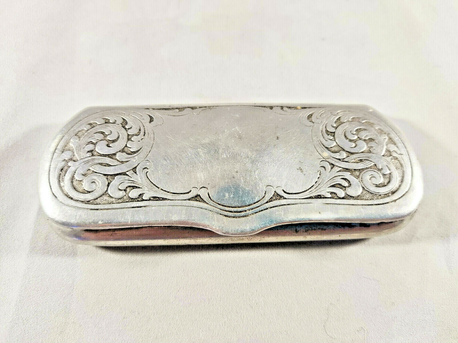 Antique Spectacles Reading, Rare, Tin Metal Aluminium Case Box 4 3/8″, 1900-1920