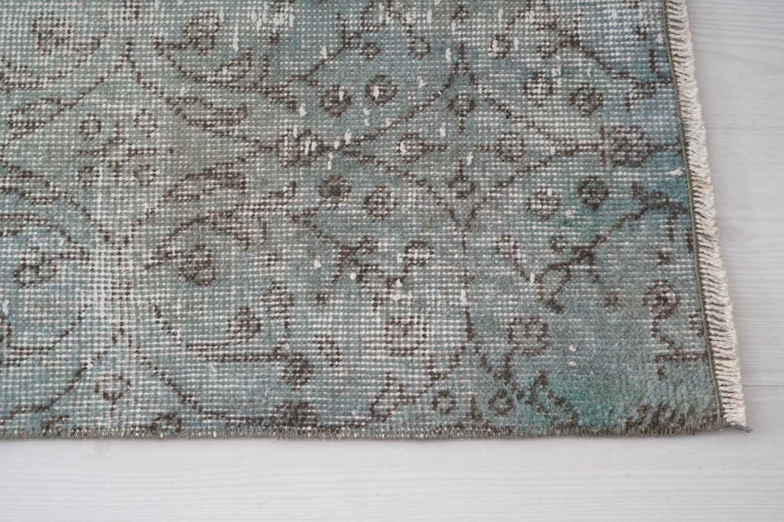Oversized Turkish Rug 7×11, Large Vintage Oushak Wool Carpet, Faded Tones,300