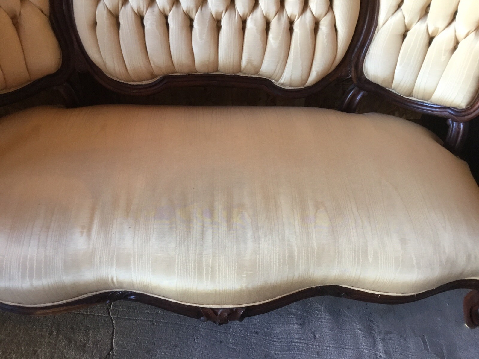 Antique 1860s Victorian Solid Roeswood Mirror Back Sofa and 3 Side Chairs. Wow!
