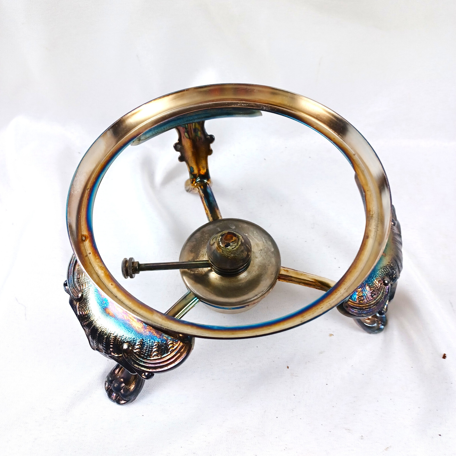 Vintage Oneida Silverplate Chafing Dish 5 pc Set Wick Burner 1970’s Stand