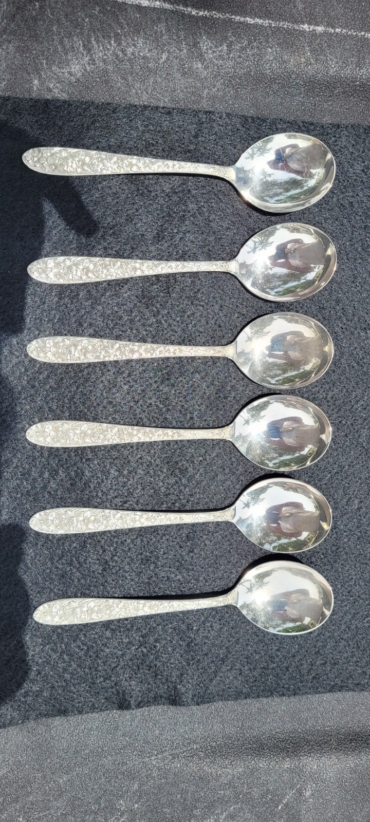 National Silver Co Narcissus Sterling Silver Cream Soup Spoons Ser Of 6