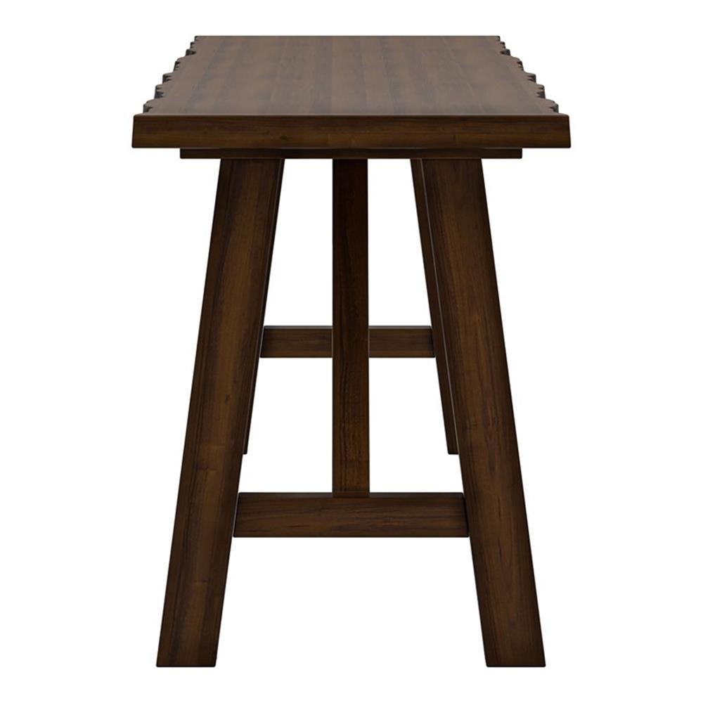 Bowery Hill Modern Rustic Wood Rectangle Dining Bench in Walnut