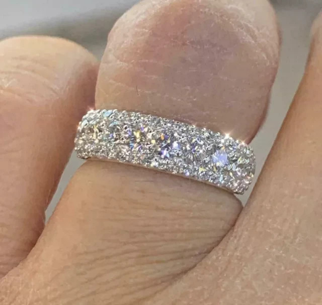 1.80Ct Lab Created Diamond Women’s Eternity Wedding Band 14K White Gold Plated