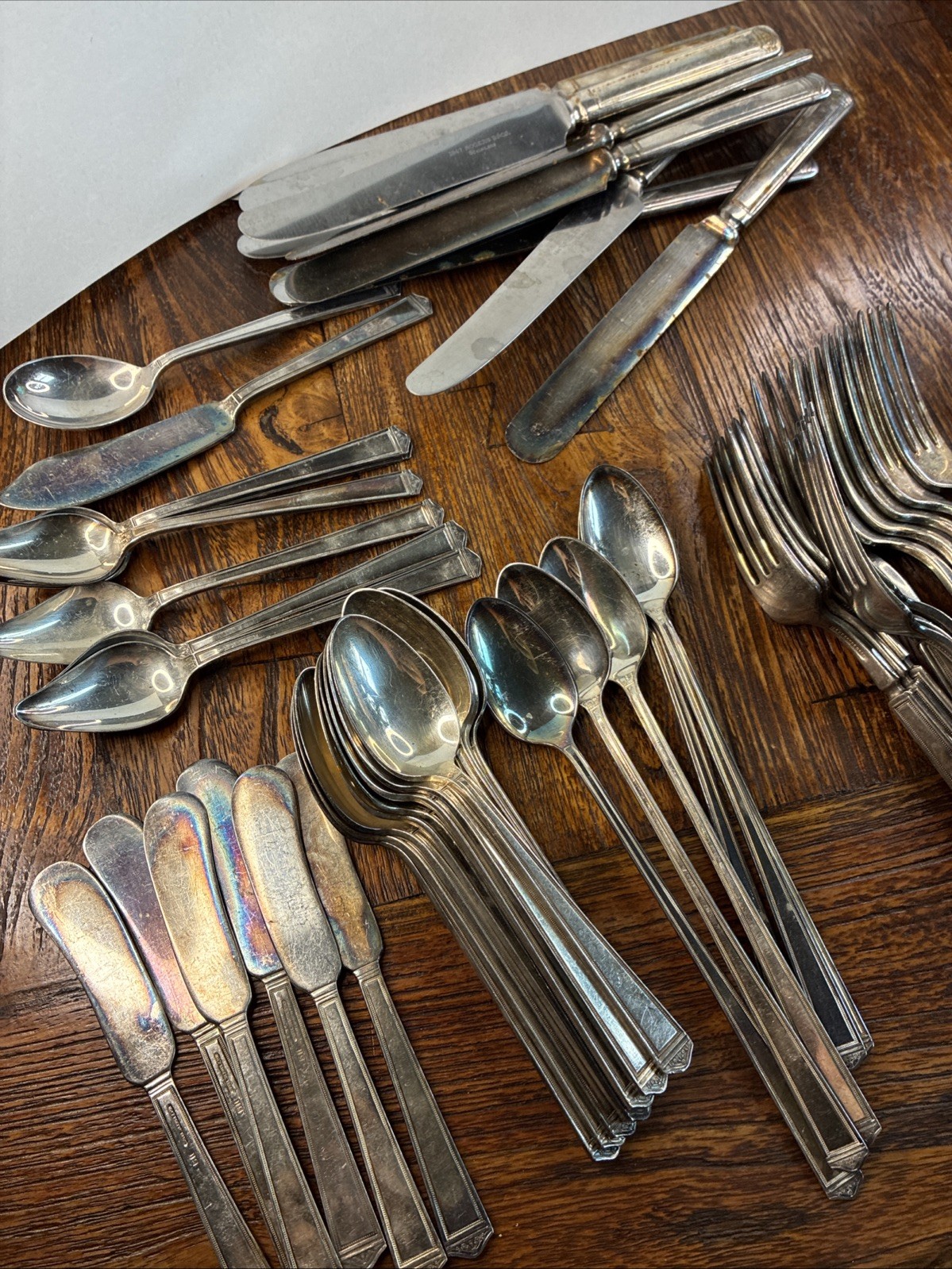 66 pc Antique Anniversary 1847 Rogers Bros. Silver Plate Bolster Flatware Set