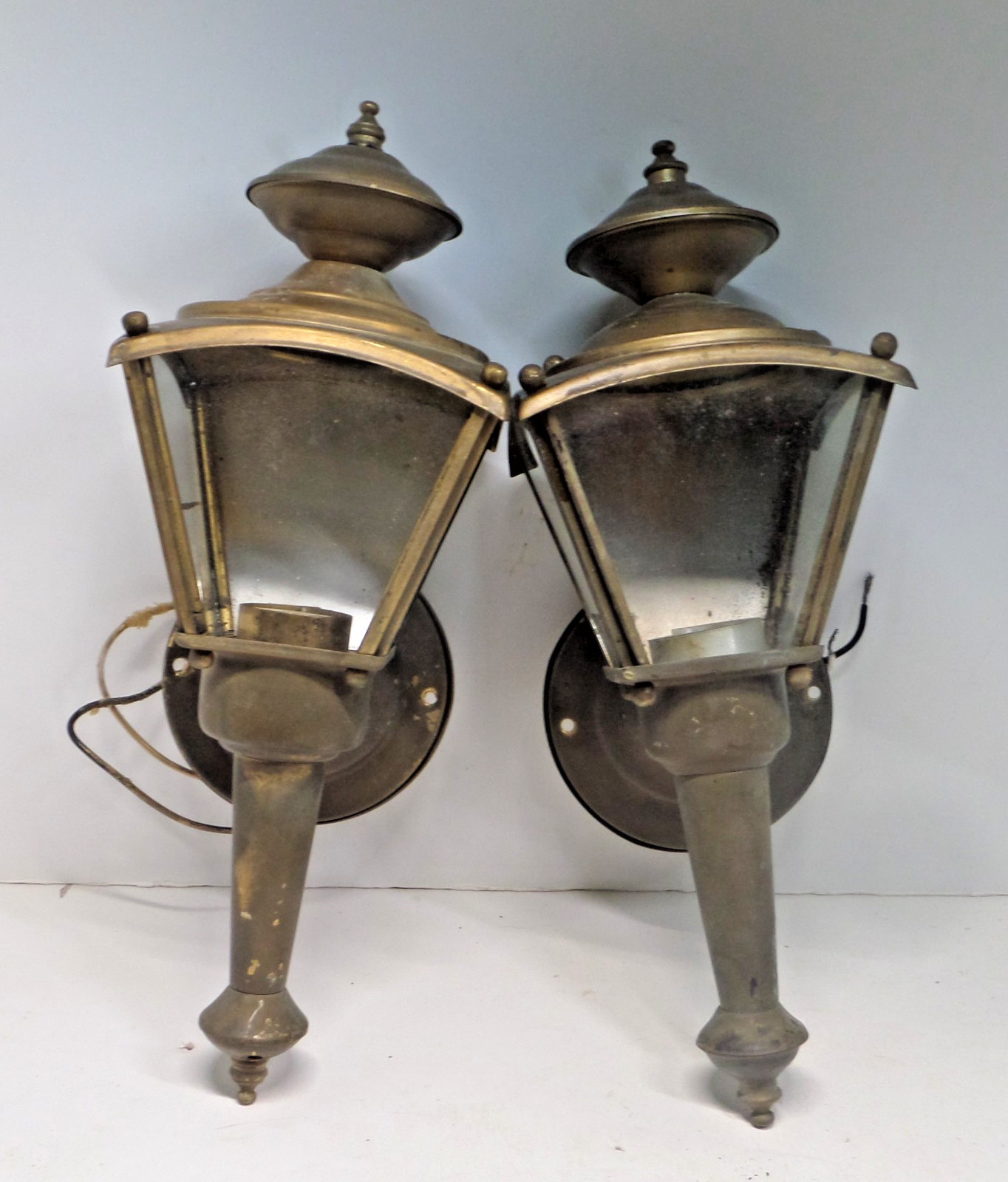 2x porch light fixture vintage brass outdoor vintage