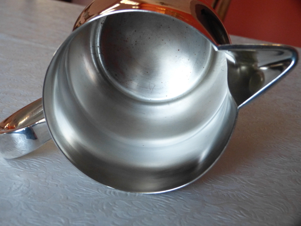 Silver on Copper EPC-15 Large Pitcher 7″ by 8.5″ Widest 737 Grams 1.5 Quarts