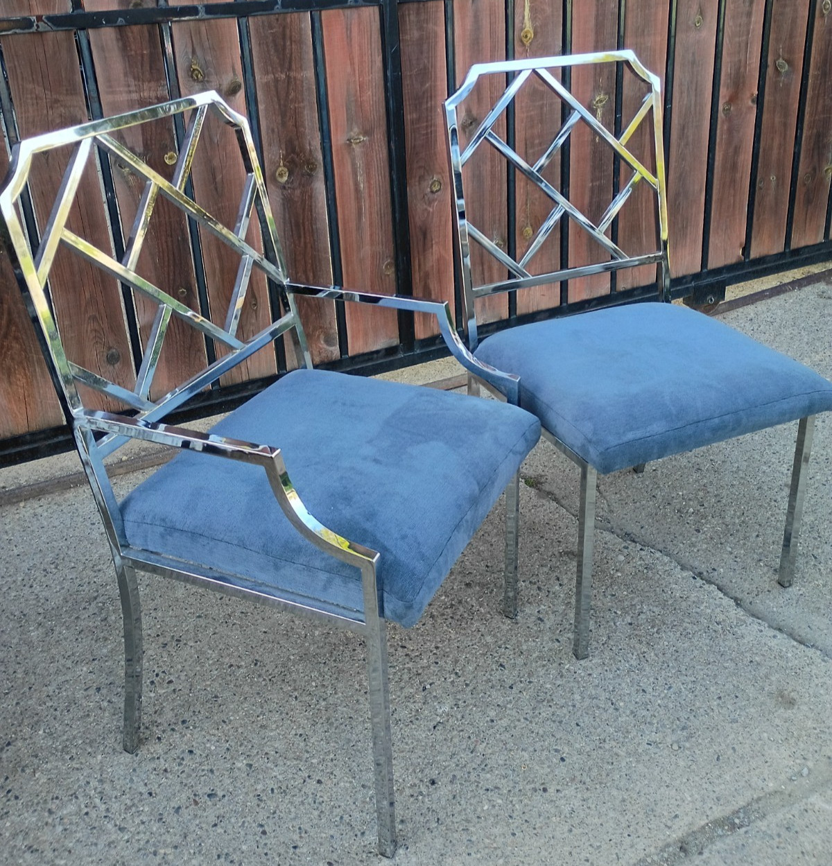 2 MCM Milo Baughman Chinese Chippendale Armchair Chair Chrome Bamboo We Deliver
