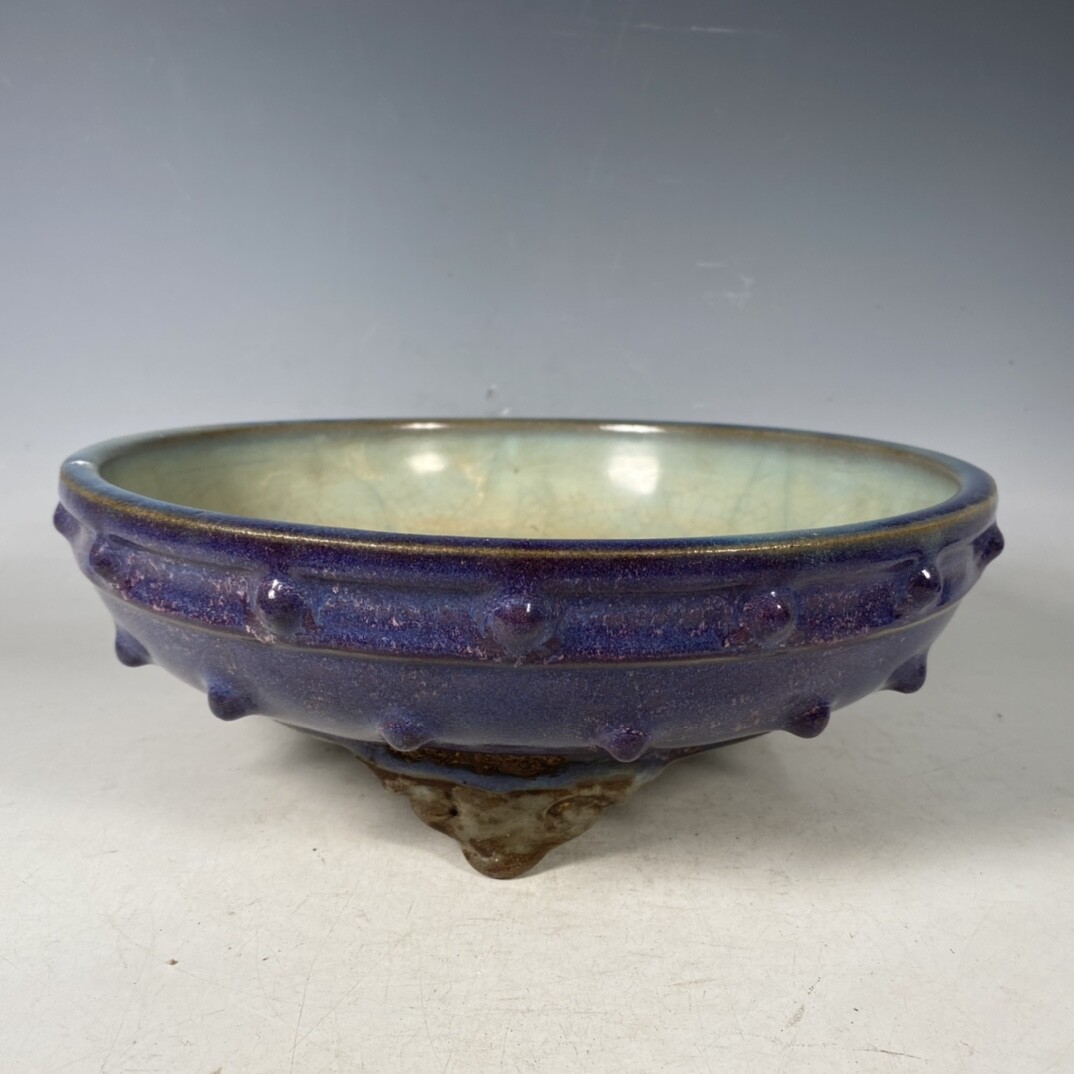 11.4″ china antique song dynasty marked jun kiln Porcelain drum nail brush wash