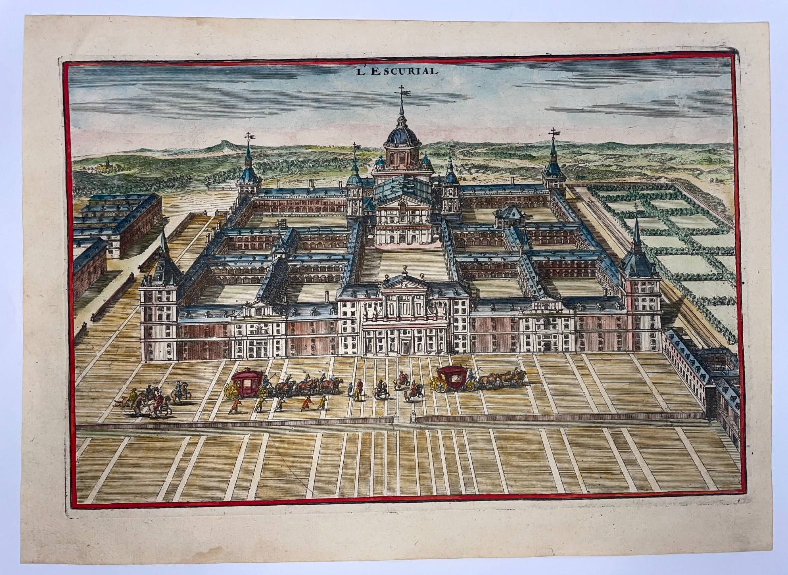 ESCURIAL MADRID SPAIN 1705 NICOLAS DE FER NICE ANTIQUE VIEW 18TH CENTURY