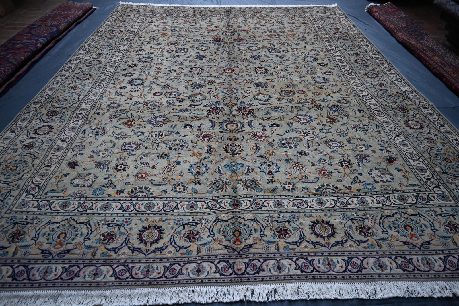 Fine Antique Caucasian Rug 10×13 Gray Handmade Heris Kazak Vintage Oriental Rug