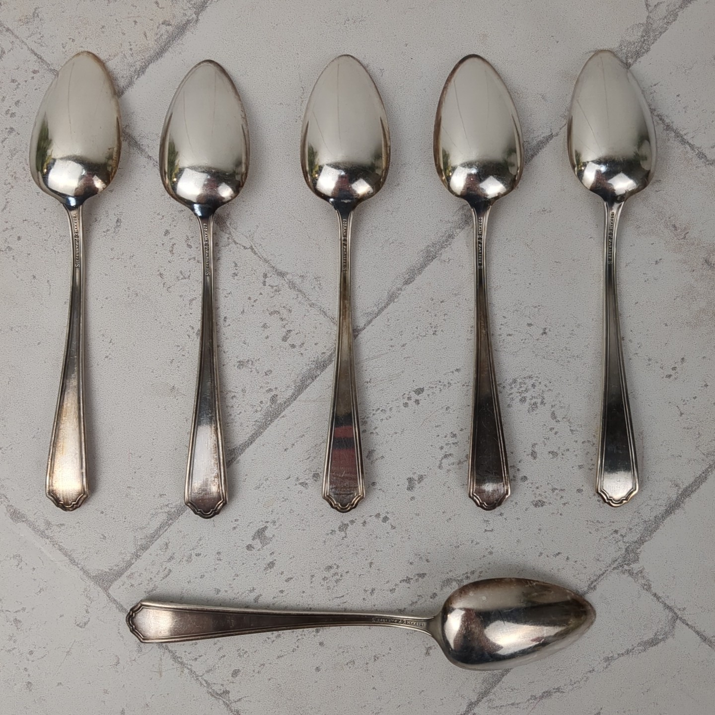 Gorham Vanity Fair Pattern 1923 EP Silverplated Teaspoon 5 7/8″ Set of 6