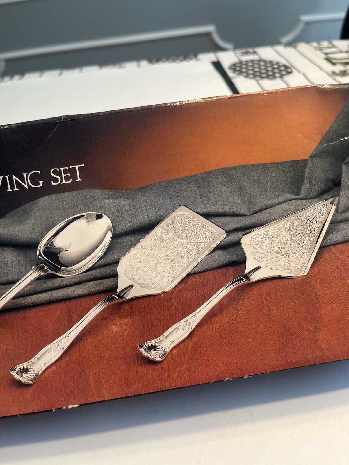 5pc Silver Plated Hostess Serving Fork Cake Lasagna Spoon Hong Kong Vtg NOS