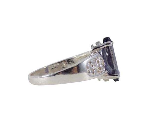 19thC Antique 1¼ct+ Iolite+Silver Ring Sacred to Roman King of Gods Jupiter Zeus