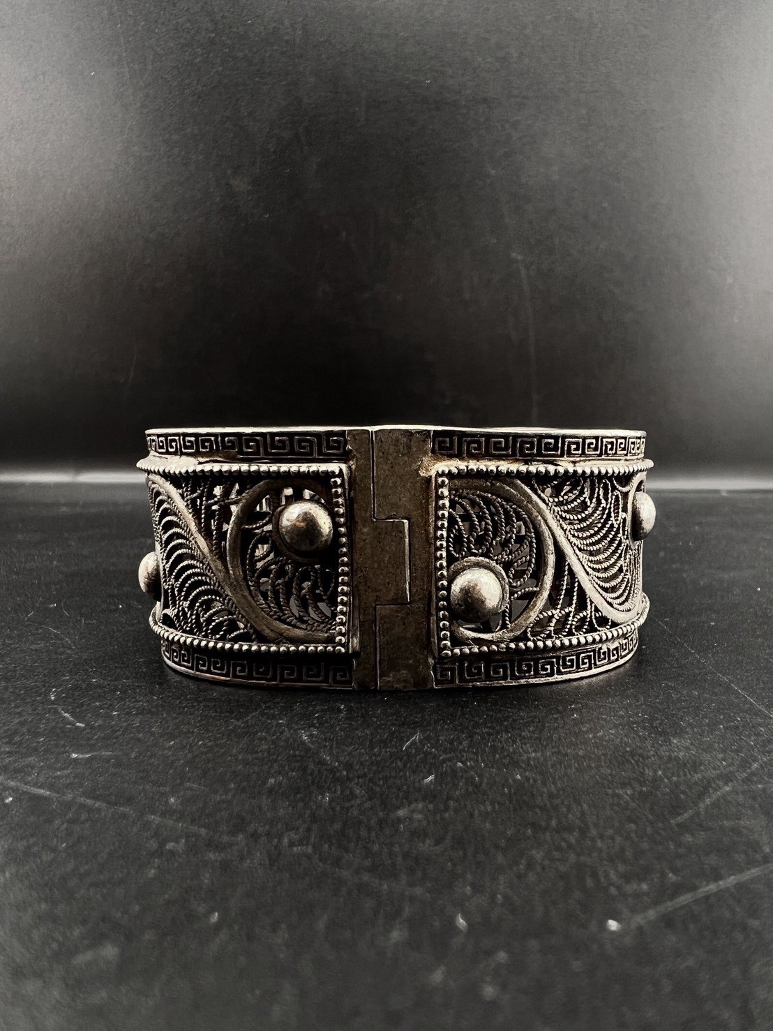 Tibetan Vintage Silver Bracelet Dragon Carved Bracelet Gift For Him Her