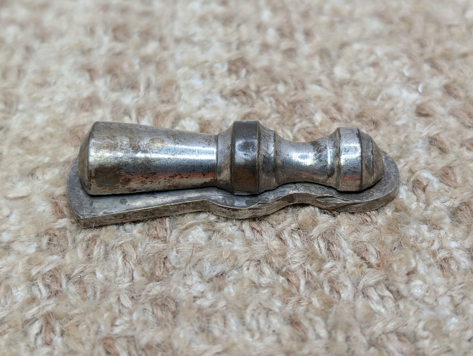 Antique Nickel Plated Brass Key Hole Cover Escutcheon With Swinging Cover
