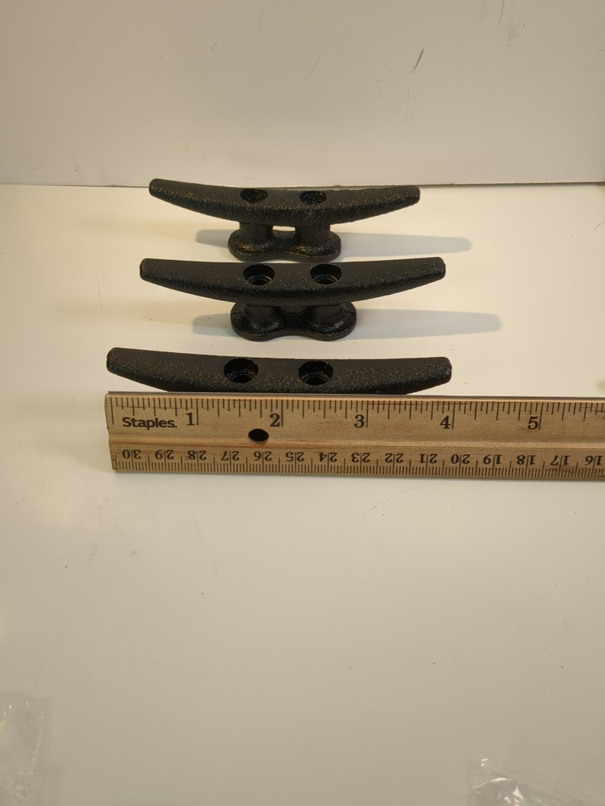 (3 Pack) 4 inch Electrophoretic Coated Black Dock Cleats , Qpuro New