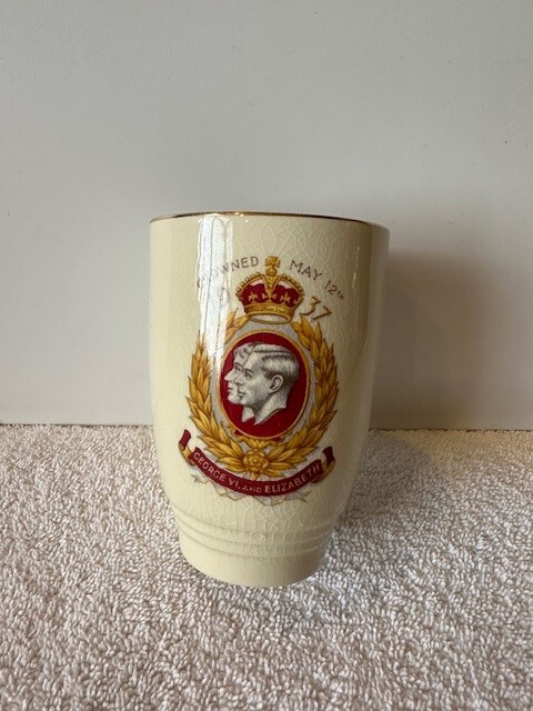 George VI Commemorative Coronation Mug / Beaker 1937 by Newhall Pottery