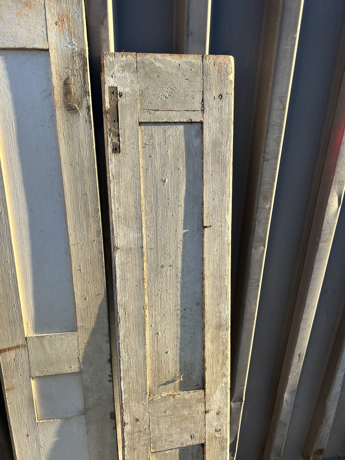 3 INTERIOR shutters raised panel – c1750 home CT River valley 50 & 52” high