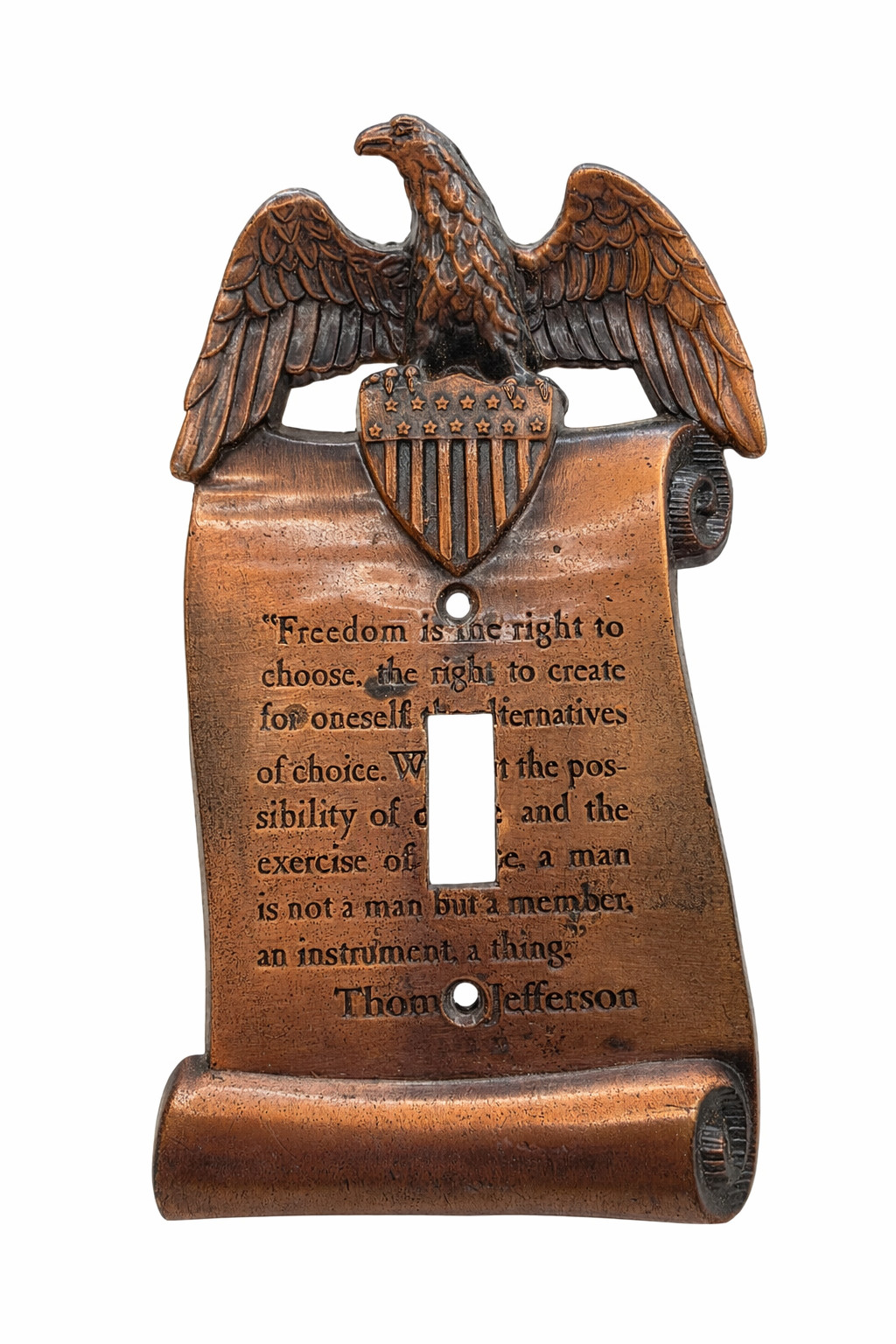 Vintage Eagle Light Switch Plate Cover Thomas Jefferson Quote Patriotic N4