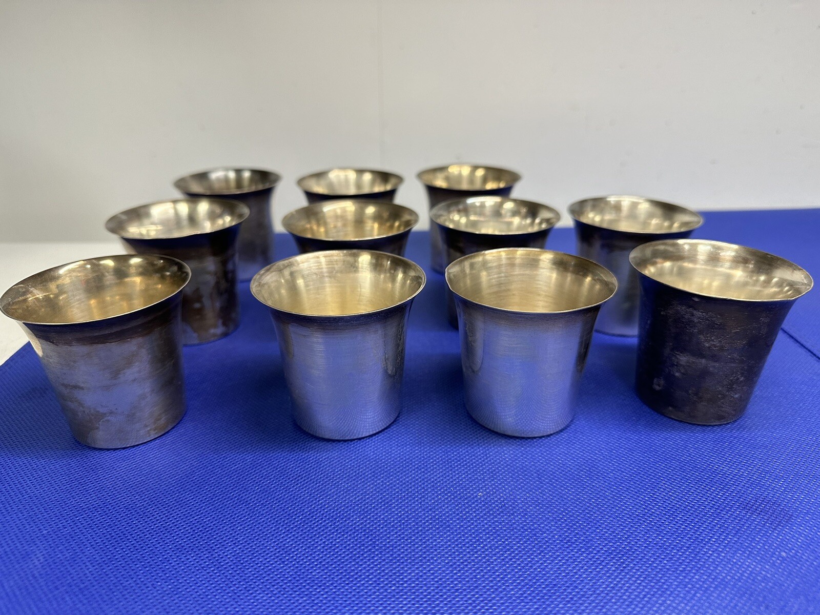VINTAGE Stacking Jigger SILVER PLATED Shot Cup With Flared Edge with Hallmarks