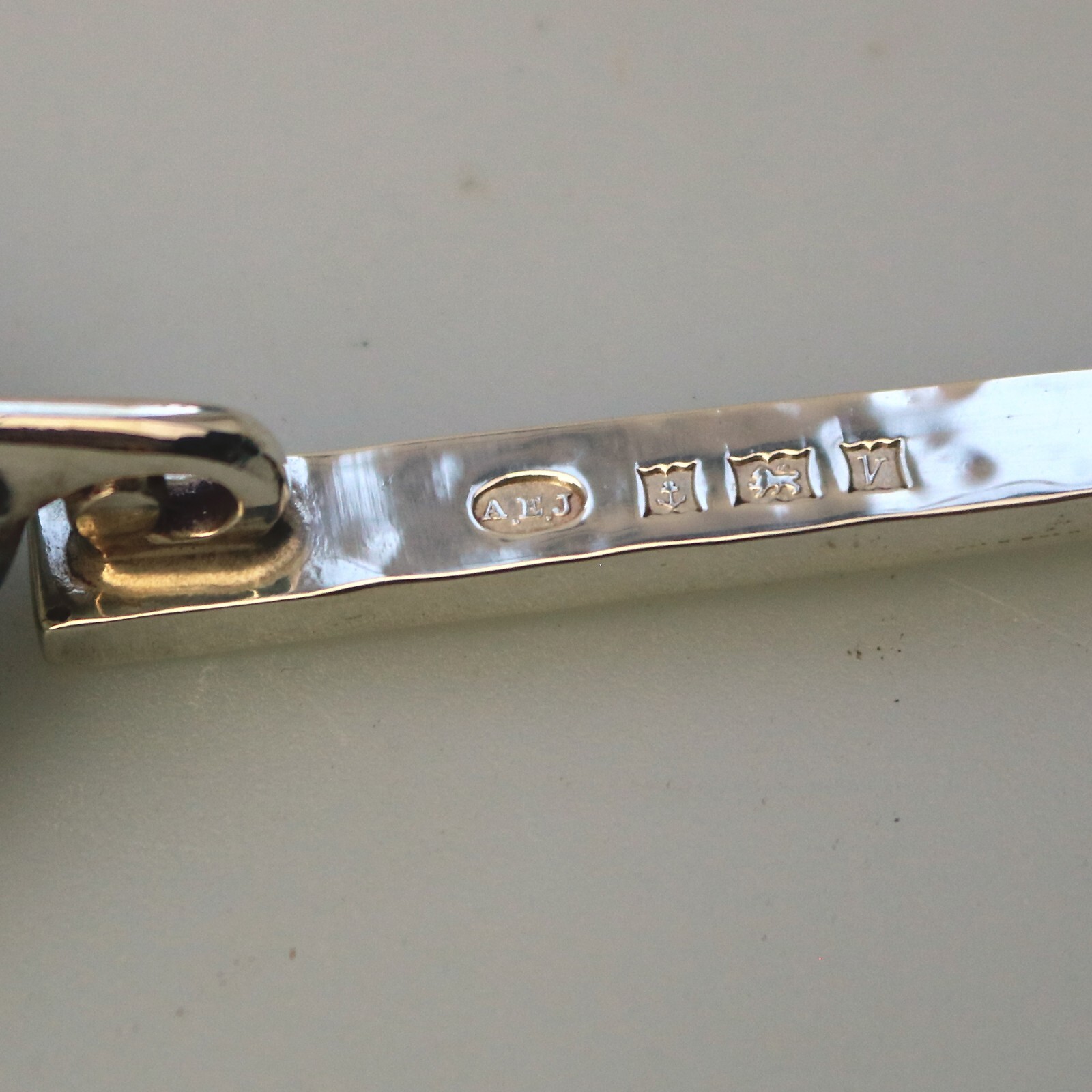 A E Jones unusual English solid silver novelty 400 AD Roman design Spoon C.1970