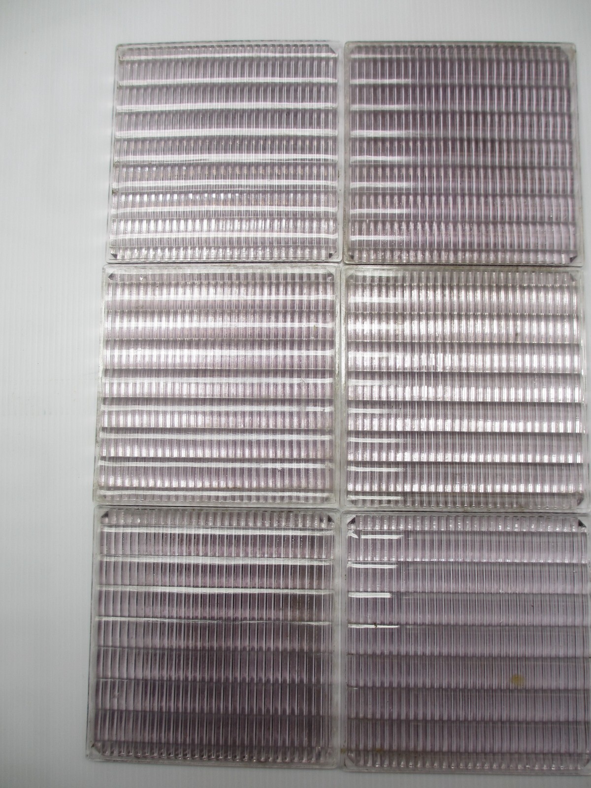 Lot of 6 Antique Purple Tinted Amethyst Glass Tiles 5X5 Luxfer Plain
