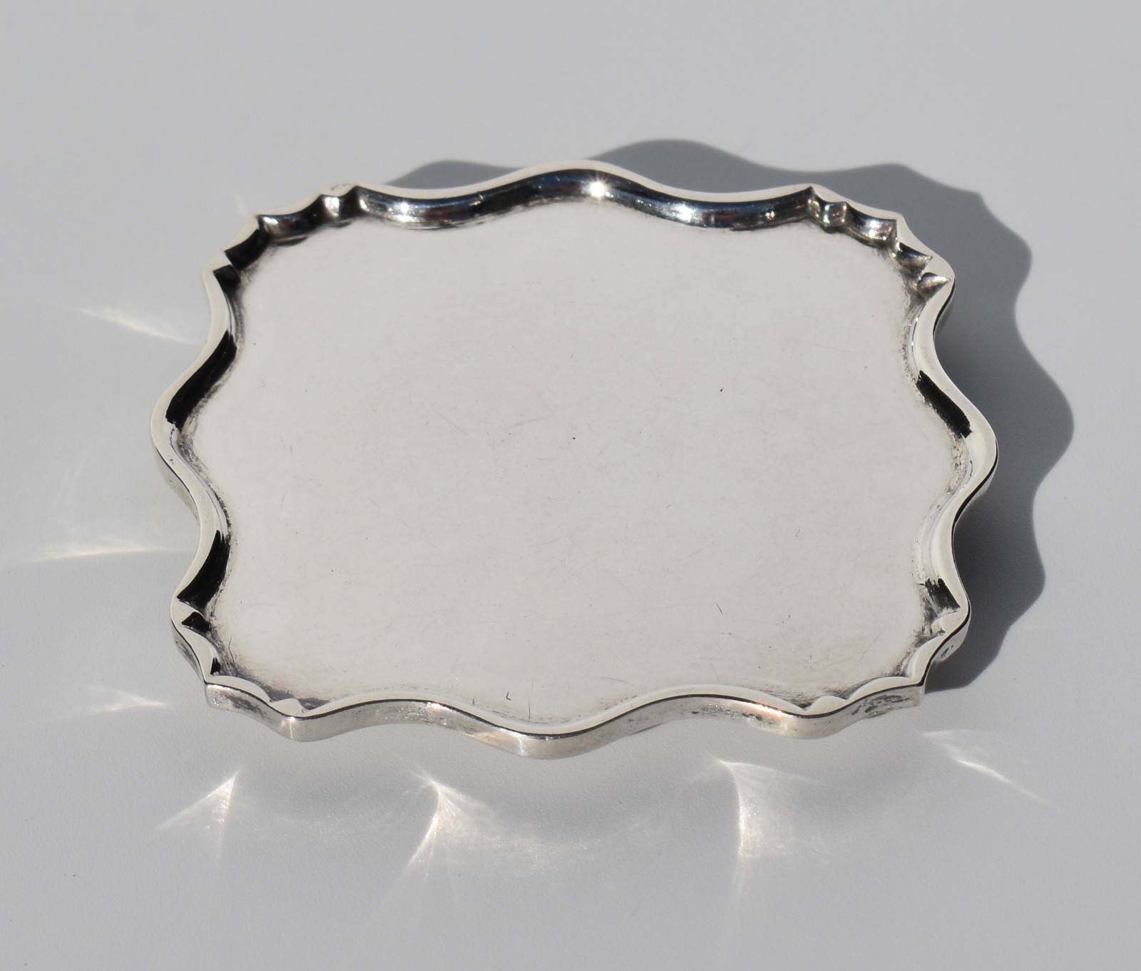 Rare Mid 18th Century (1755) Dutch Silver Miniature Tray by Arnoldus van Geffen
