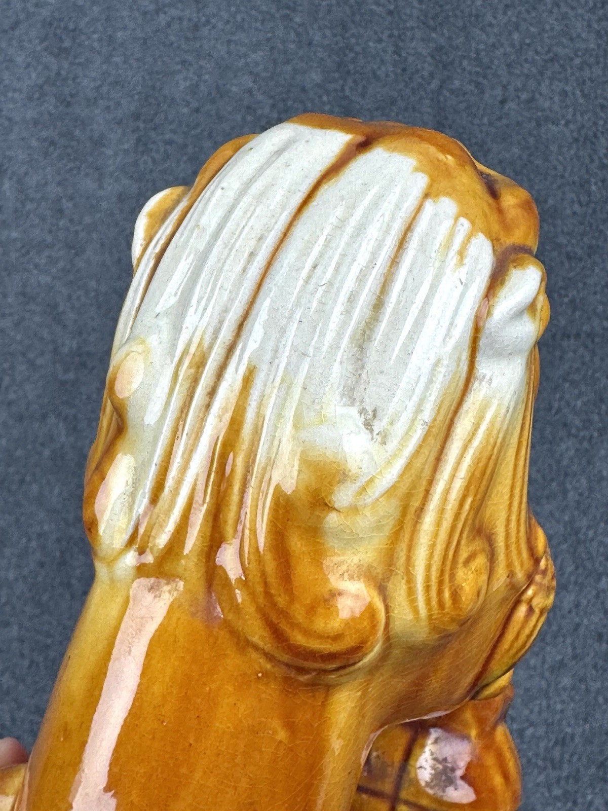 Vintage Chinese Foo Dog Ceramic Lion Statue Figure