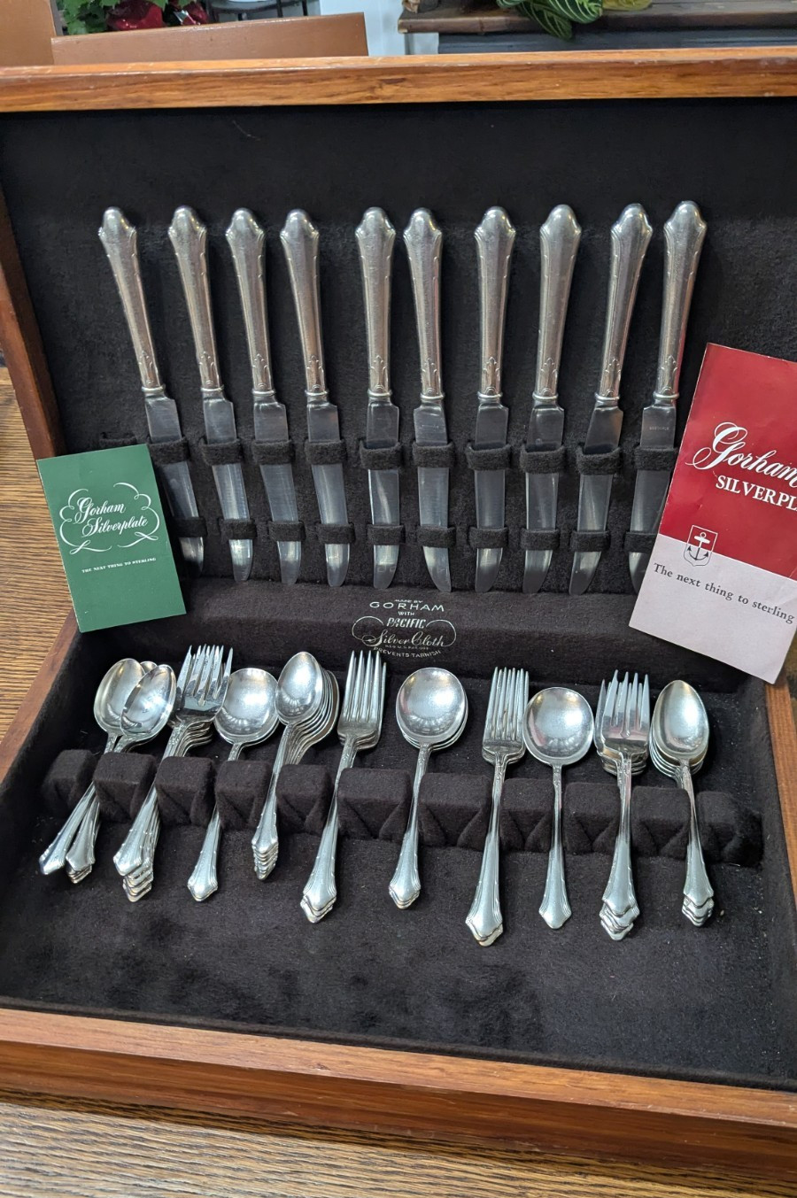 GORHAM-Lady Caroline- Silver Plate Circa 1933 – 52 Pieces-Flatware Set with Case