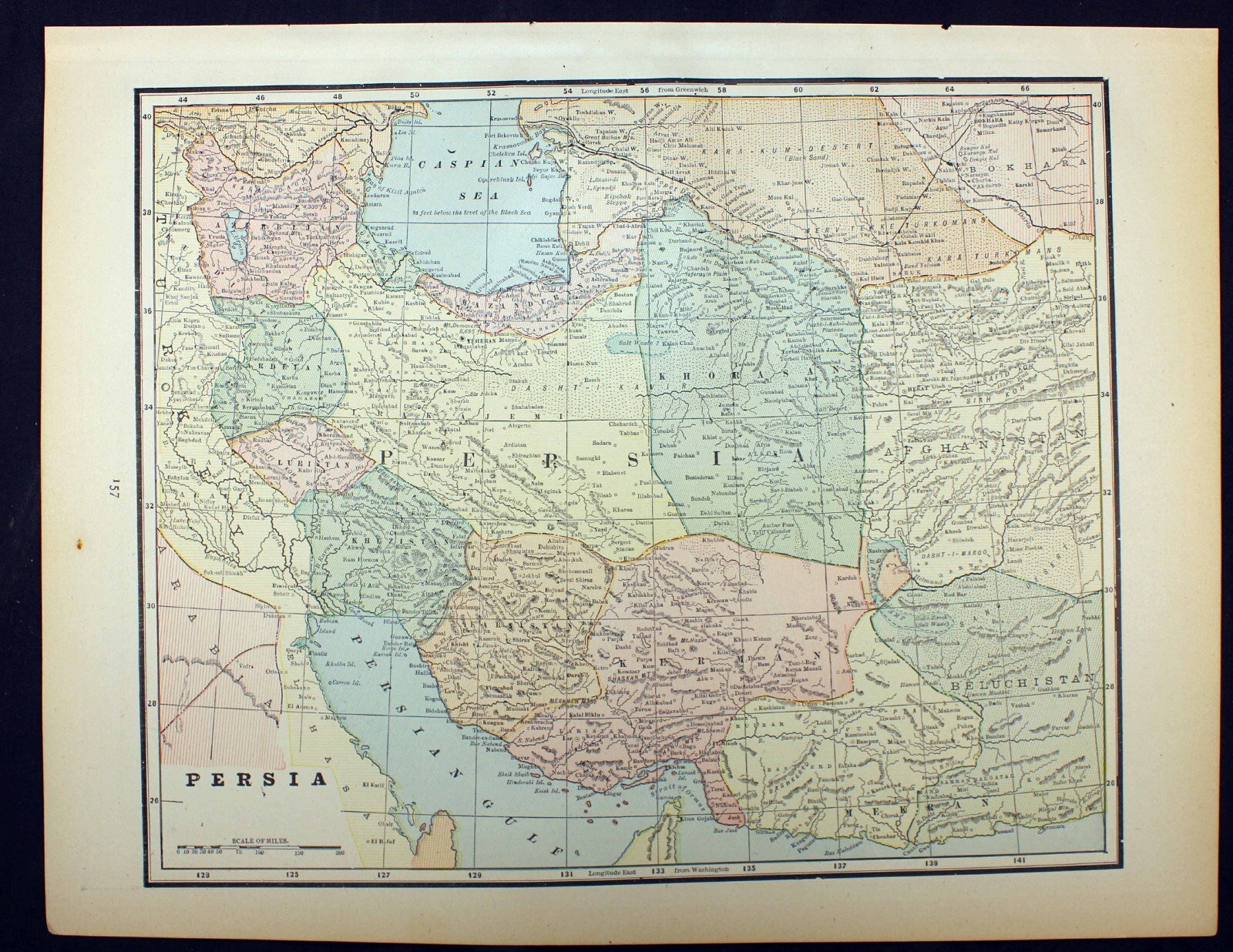 1889 Antique Map Persia or Country of China