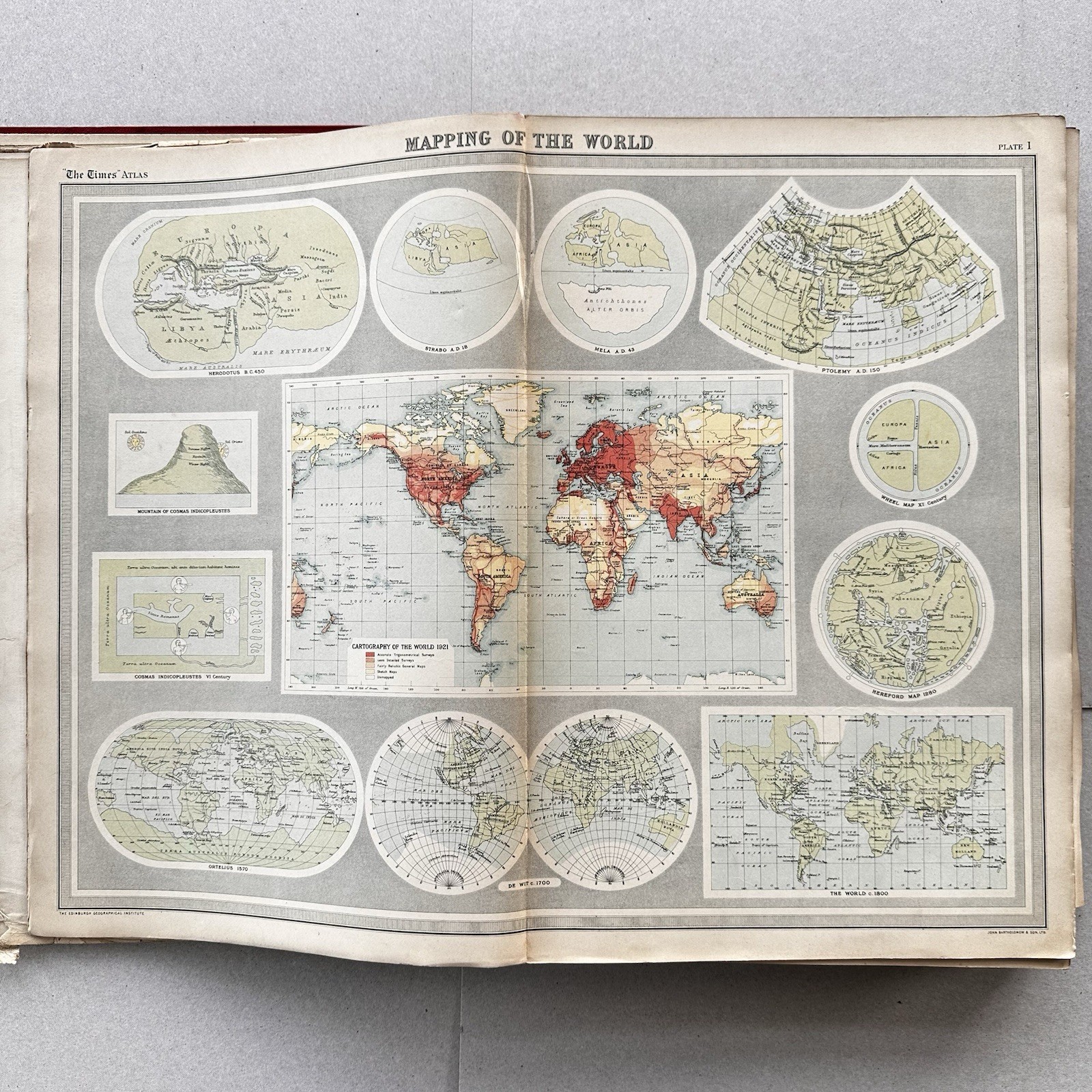 1922 The TIMES Survey Atlas of the World 112 maps Selfridge Edn Pre War (M)