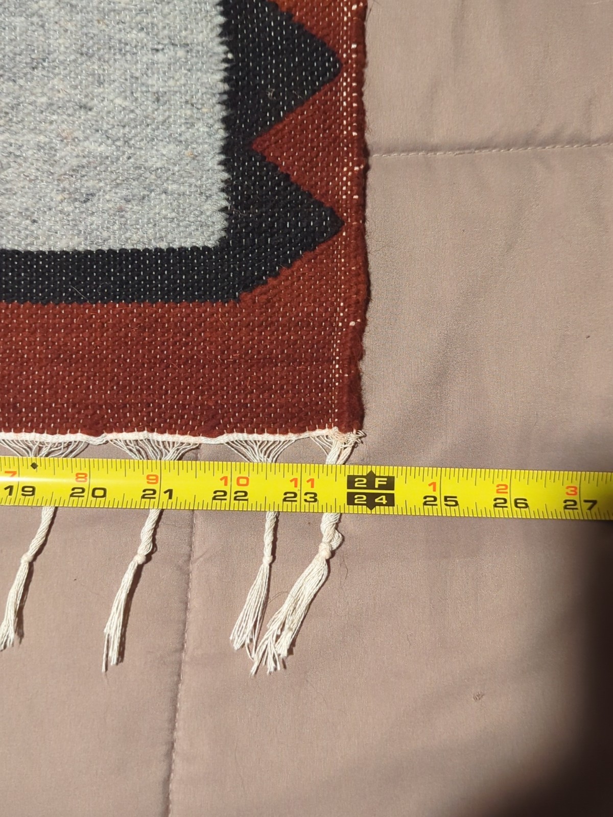 Vintage Handmade Peruvian Pictorial Multicolor Rug 37×24 in