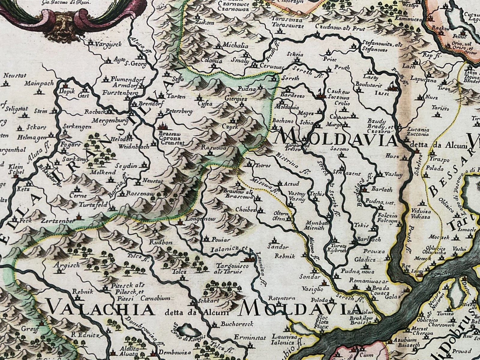 Romania Giacomo Cantelli da Vignola – Map of Moldavia and Wallachia – Reprint A3