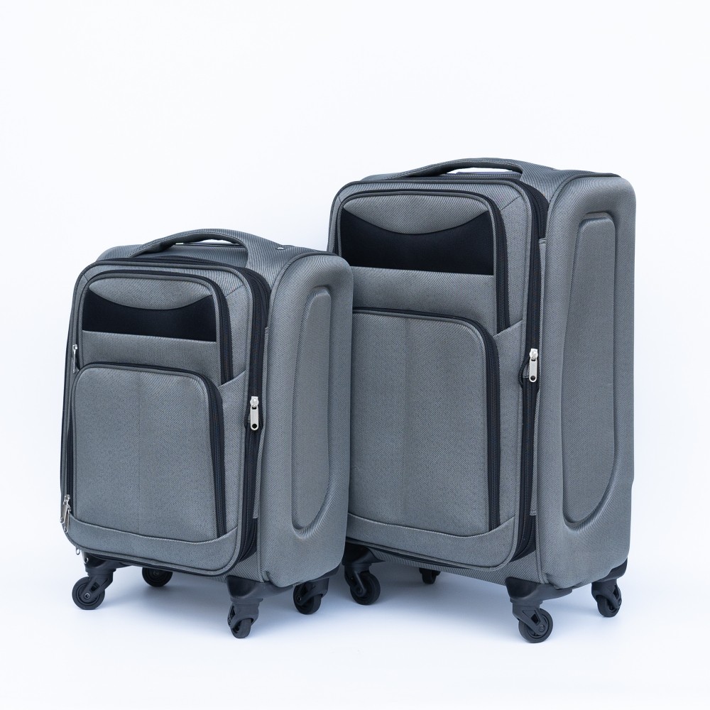 2 Piece 20″+24″ Gray Oxford Fabric Softside Luggage Set 360° Silent Spinner
