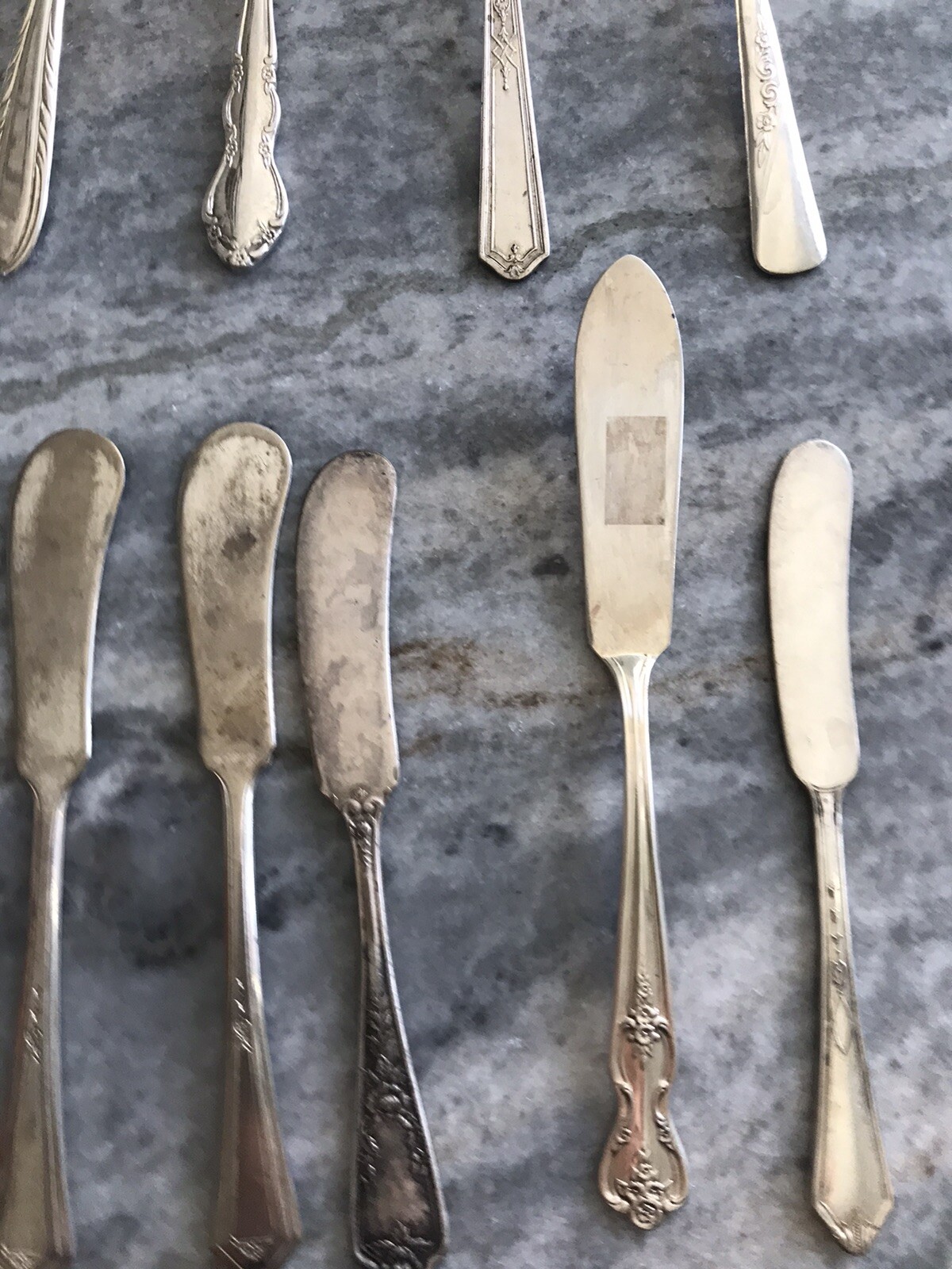 LOT 12 Mixed Assorted vintage Silver plate Pieces Flatware /butter spreader