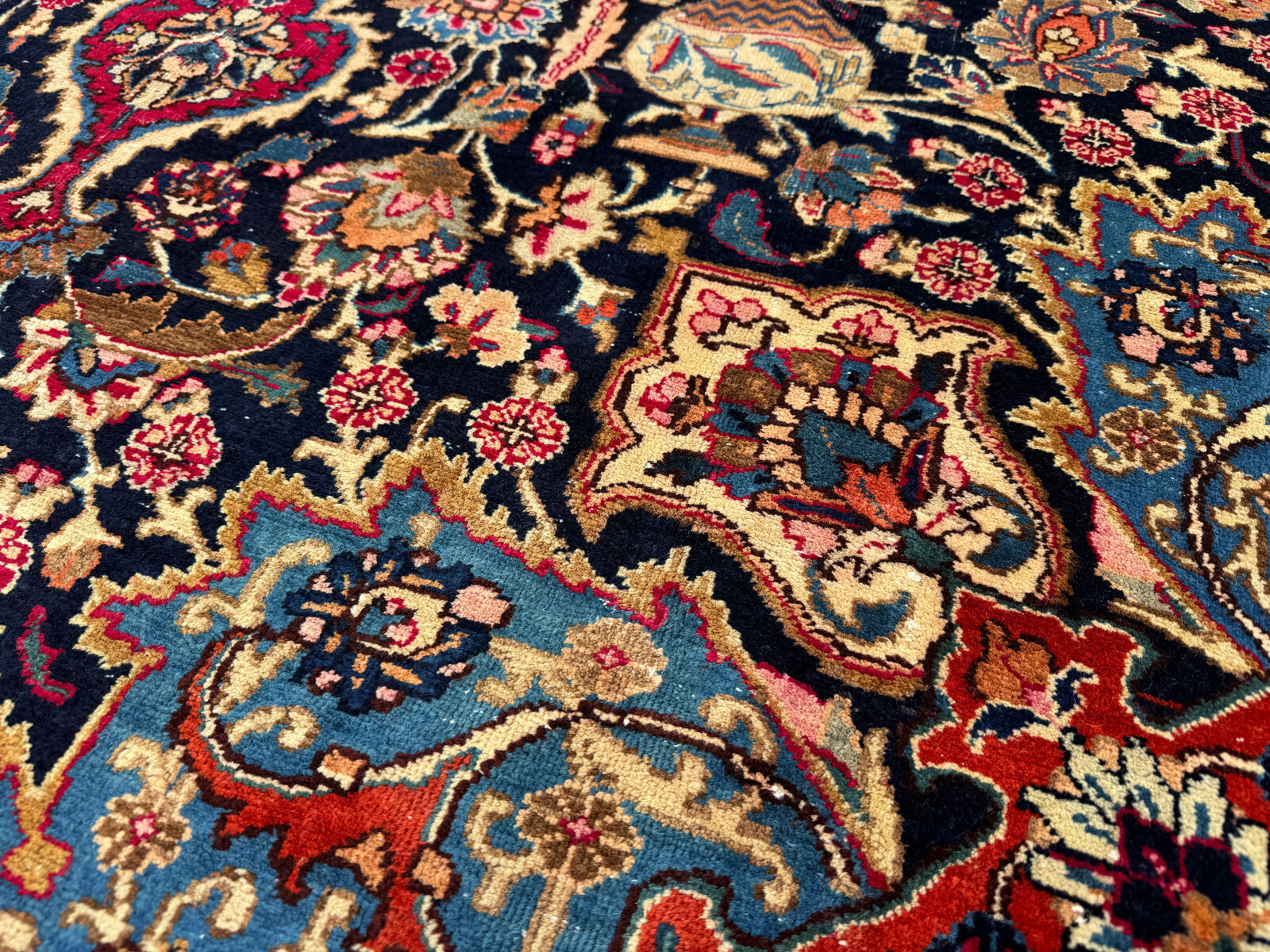 8×11 BLUE VINTAGE RUG ANTIQUE HANDKNOTTED traditional handmade oriental 8×10 ft