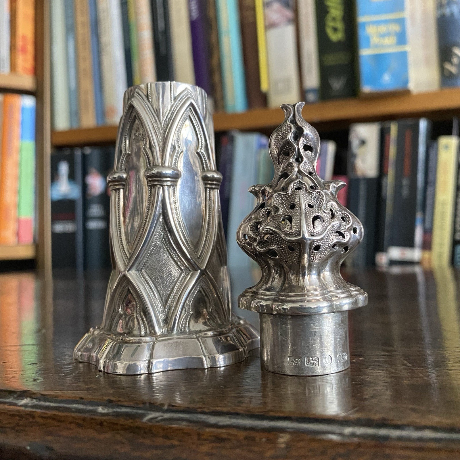 Antique Gothic Solid Silver Sugar Shaker Hallmarked 1895 Henry Wilkinson Co – 5″