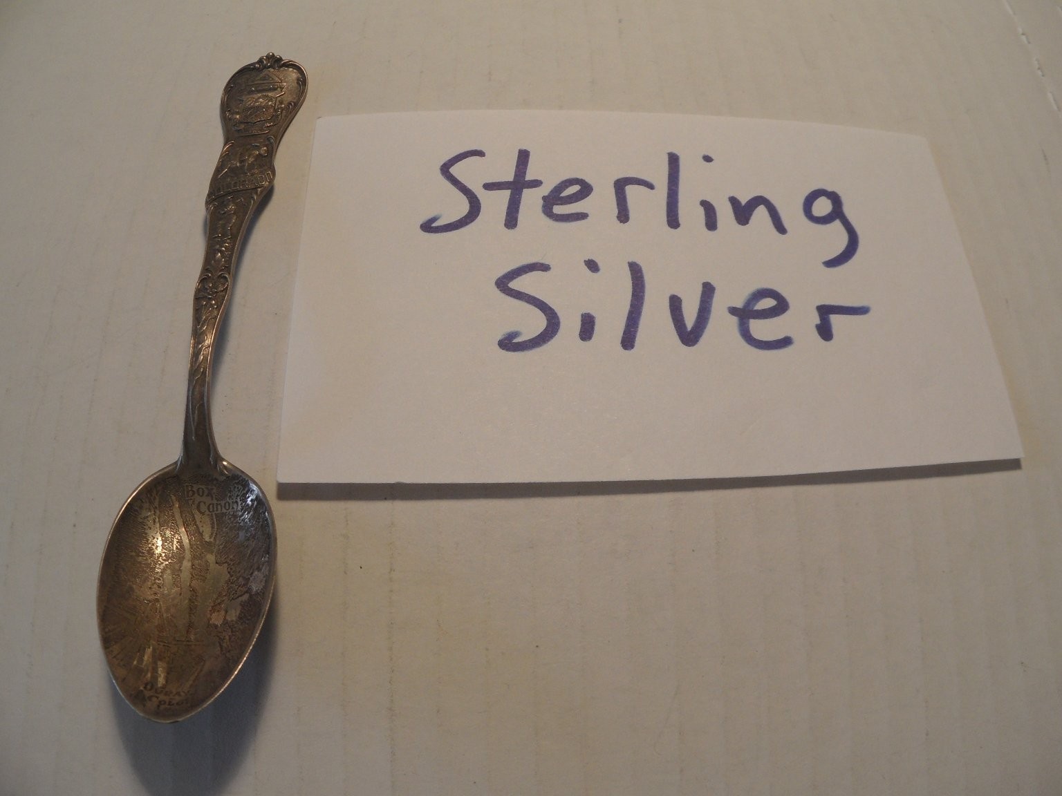 Antique Denver Novelty Works Sterling Silver Colorado Souvenir Spoon 5.5″ 22.3g