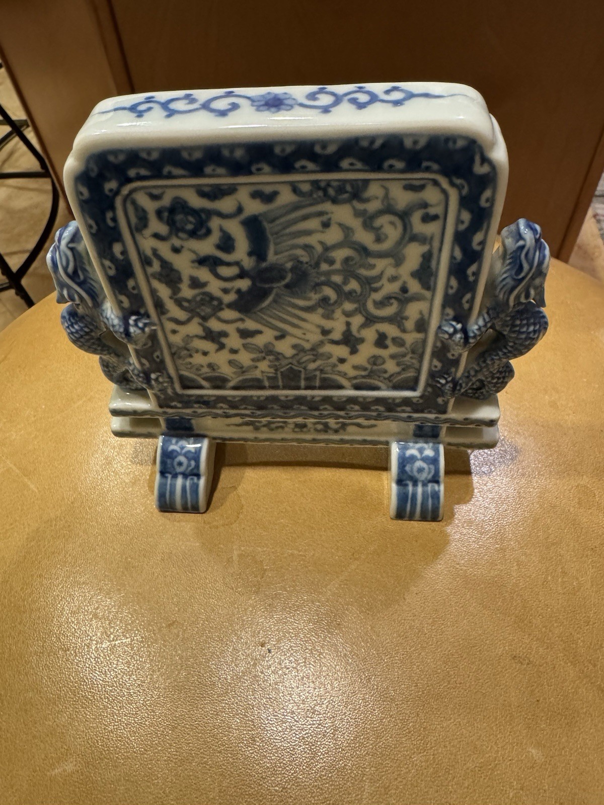 RARE Vintage Chinese Porcelain Table Screen Free Standing ART Piece NO Reserve